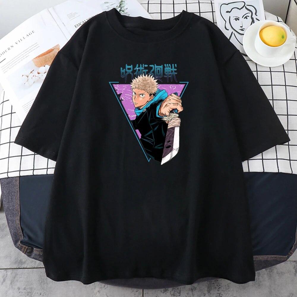 Футболки унисекс с принтом Gojo Satoru Jujustu Kaisen, уличная одежда с короткими рукавами, модная футболка в стиле хип-хоп, хлопковая футболка большого размера