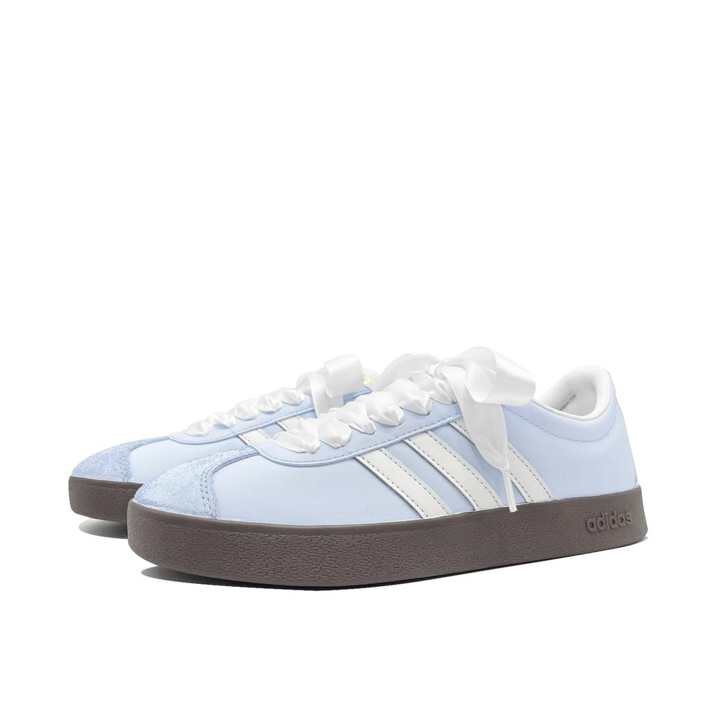 Adidas Neo VL COURT 2.0 Moonlight BlueTrack Leather Coverage Balance Low top Skateboard Shoes Unisex Blue White ID6015(Team1118-)