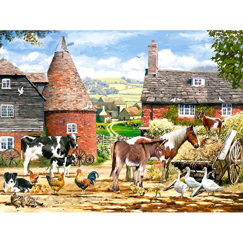 5D DIY Diamond Embroidery Town Farm Animals Full Round Diamond Painting Cross Stitch Rhinestone