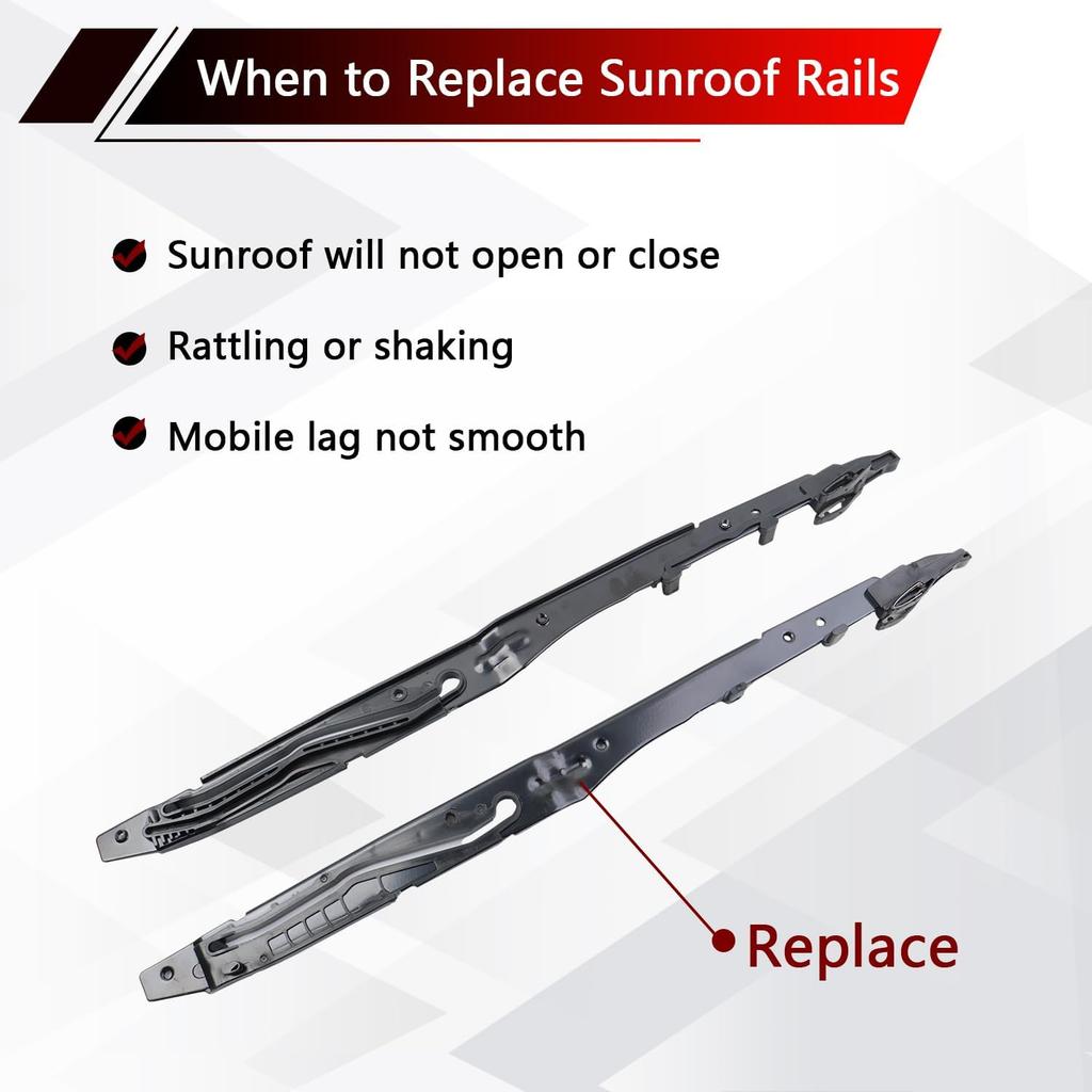 Sunroof Track Guides Rails Repair Kit for 2015- F150 & 2017- F250 F350 F450 | Compatible with FL3Z-1651071-A FL3Z-1651071-B