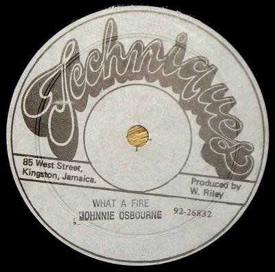 12-дюймовая пластинка JOHNNY OSBOURNE - What A Fire NONE Techniques 1980 US Регги, Ска и Даб Б/У