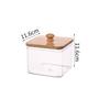 Laundry Powder Storage Box with Bamboo Lid, Cotton Swab Holder for Living Room Coffee Table Organization, Desktop Decorative Box