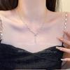 Girl bow necklace, female summer light luxury niche design sense temperament, pearl fringed collarbone chain, gift for girlfriend