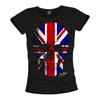 ВИНТАЖНАЯ ЖЕНСКАЯ футболка UNION JACK С ФЛАГОМ-ЧЕРЕPOM ВЕЛИКОБРИТАНИИ - ТОП ДЛЯ ДЕВОЧКИ ПАНК-РОК ГРУППЫ