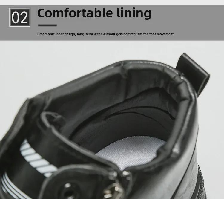 Мужские зимние бархатные высокие ботинки Martin — модная универсальная повседневная обувь из кожи на толстой подошве из теплого хлопка