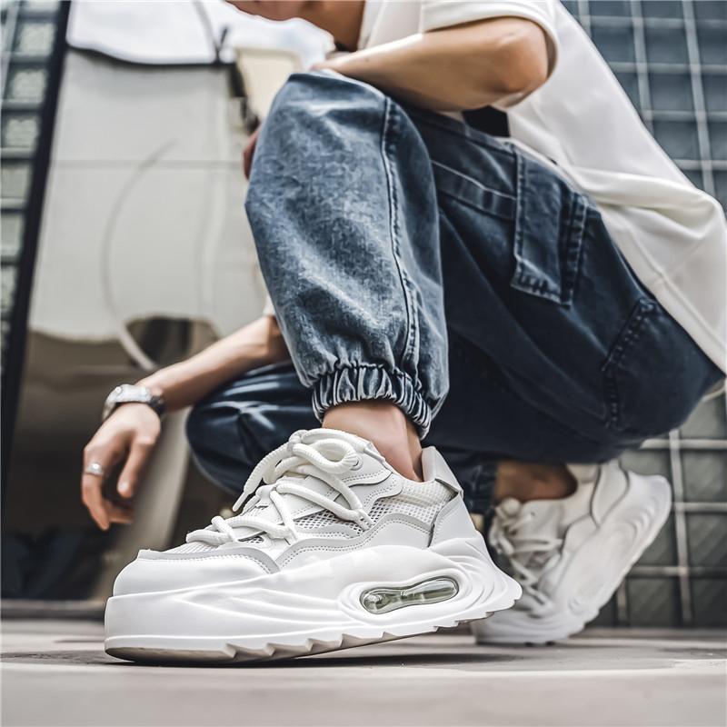 Мужские туфли на плоской подошве из сетчатой ткани, дышащие, повседневные, спортивные, на толстой подошве, трендовые, для всех видов активного отдыха, для ходьбы, бега, кроссовки, модные, для студентов, для занятий сноубордом