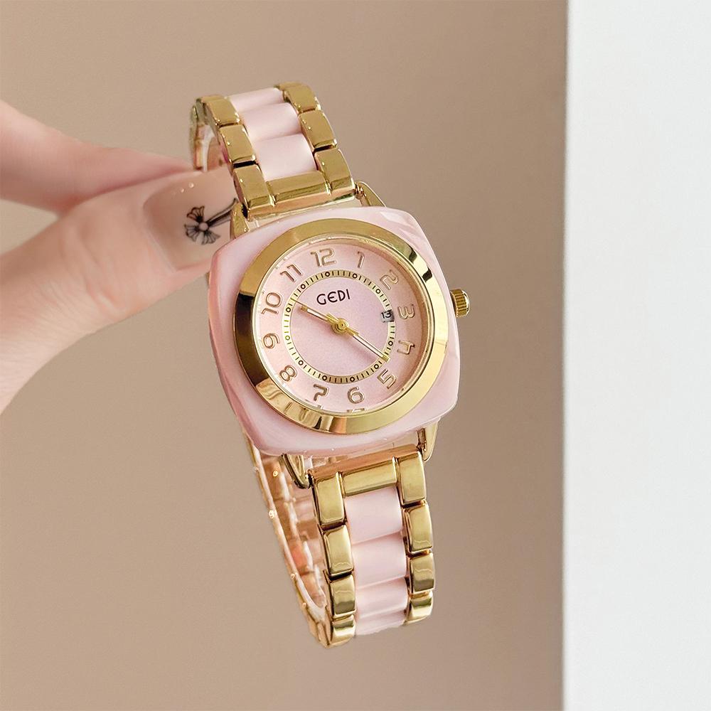 GEDI Ladies Watches Luxury Vintage Niche Gold Watch Elegant Wristwatches Large Dial Quartz Watches Woman New