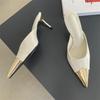 Fashion Spring Fashion Serpentine Pointed Toe Women Slippers Luxury High Heels Sexy Thin Heels Sandals Stripper Banquet Mule Female Shoe