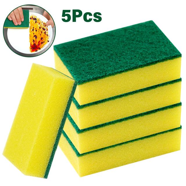 10/5/1pcs Magic Cleaning Sponges Double-Sided Reusable Kitchen Sponge Wipes Pan Pot Dishwashing Scouring Pads Brush Clean Tools