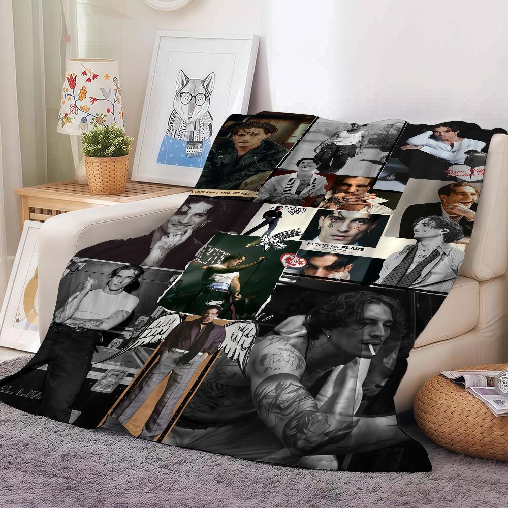 Italian singer Damiano David Blanket For Sofa Office Bed Plane Travel Sleep Read Relax Camping Soft And Warm
