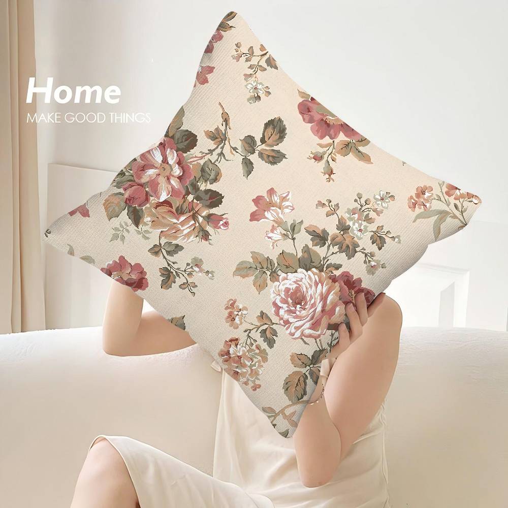 Наволочка с цветочным узором «Розы», декоративная для дивана, для дома, двусторонняя печать, плюшевая, квадратная, накидка на подушку, чехол для декора подушки