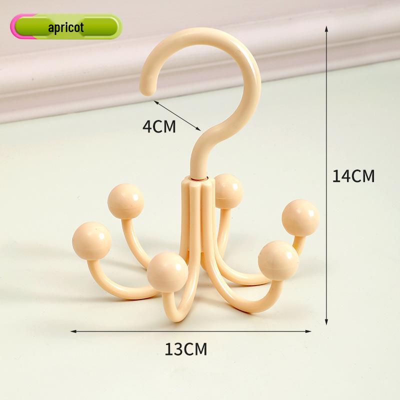Dopamine Rotating Six-Claw Hook: Multifunctional Storage for Bags, Straps, Underwear, and Hats