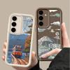 Mountain Pattern TPU Soft Phone Case For Samsung Galaxy S25 S24 FE S23 Ultra S22 S21 A16 A55 A54 A35 A34 A52 A15 A14 Shockproof Matte Silicone Cover