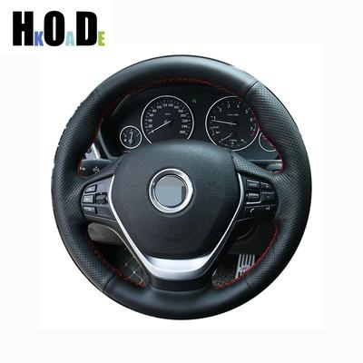 Для BMW F20 F21 F22 F23 F30 F31 F34 F32 F33 F36 Черная кожаная накладка на руль автомобиля, сшитая вручную
