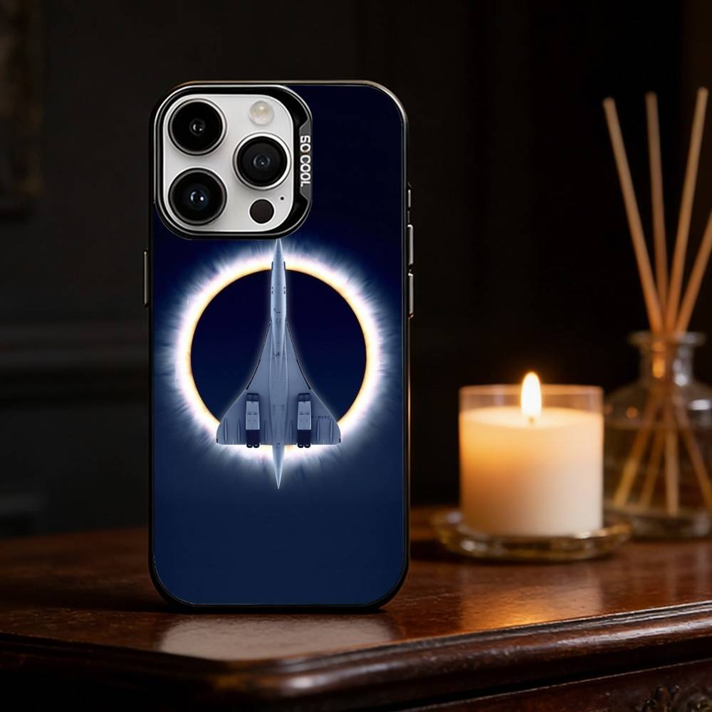 Чехол для телефона Concorde Air France для iPhone 17 16 15 14 13 12 11 Pro Max Plus Серебристый Матовый Черный Чехол