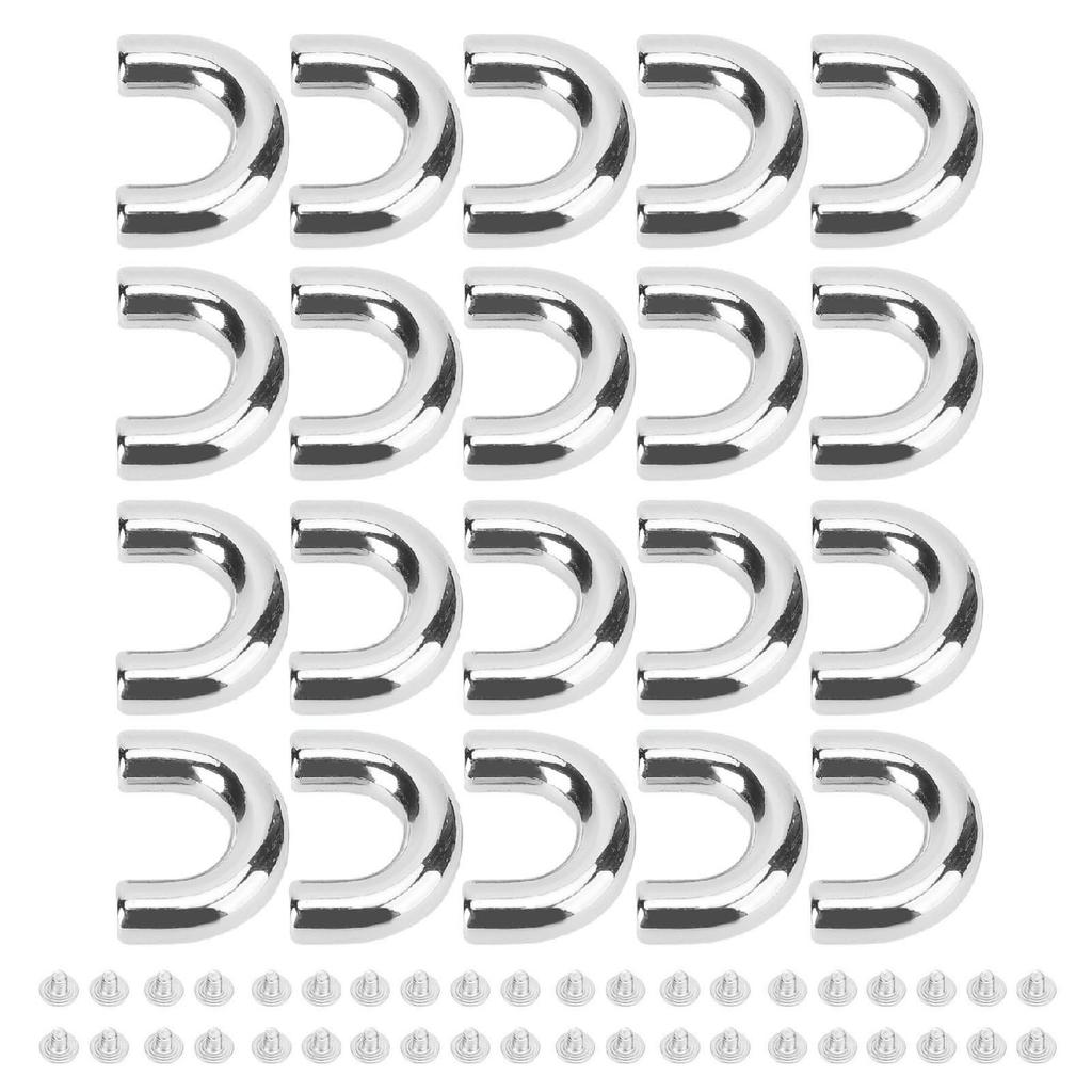 20 Set Arch Bridge Connector Buckles U Shaped Ring Chain Strap Connectors Zinc Alloy Iron for Bags Crafts Silver