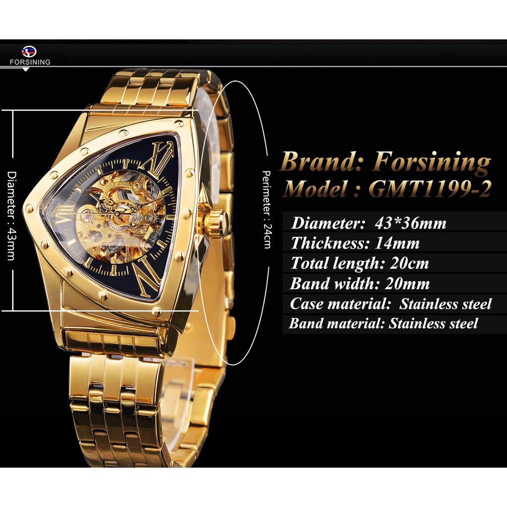 Forsining New Men's Fashion Casual Hollow Watch Automatic Mechanical Watch GMT1199-2-A