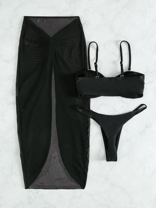 Европейский и американский купальник-тройка 2023: Женский набор бикини