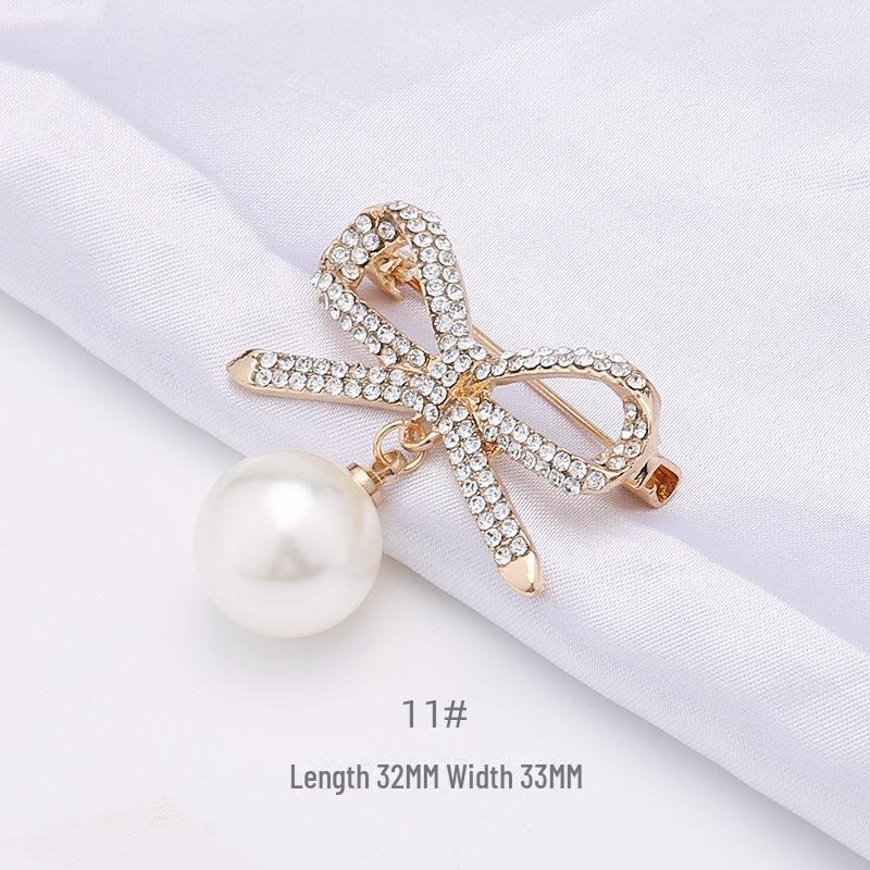 Элегантная брошь-булавка с жемчужной пряжкой для женских кардиганов и воротников