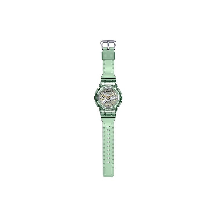 Casio Серия G-Shock Модный тренд Спортивные часы Двойной дисплей Водонепроницаемые часы Женские часы Ледяной-Кристалл-Зеленый GMA-S110GS-3APR