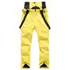 Парные однотонные теплые толстые водонепроницаемые лыжные брюки с карманами на ремне для мужчин и женщин