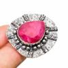 Ruby(Simulated) Gemstone Handmade 925 Silver Plated Jewelry Ring Size 8.5