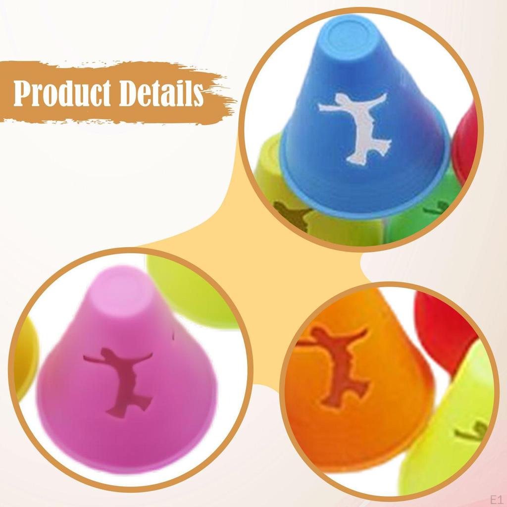 70x Mini Sports Cones Windproof Slalom Inline Roller Skating Pile Cups Marking for Skate