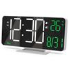 KOSUMOSU Alarm Clock Digital Clock Bedroom Table Clock Inch Black Clock of the Bedside LED Clock Dual Alarm for Living Room 6.7 Dimmable/12/24