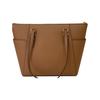 Michael Kors Mk Charlotte Винтажная однотонная сумка-тоут из кожи с подвеской-логотипом, большая вместимость, женская сумка-тоут, карамельно-коричневая, 35T0GCFT7L-LUGGAGE