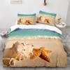 Starfish Duvet Cover King Queen Blue Ocean Bedding Set Beach Seaside Quilt Cover Sea Animal 2/3pcs Polyester Comforter Cover