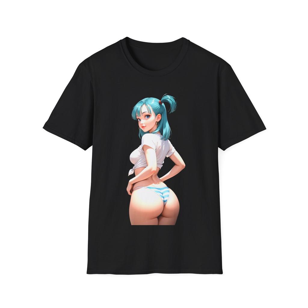 Anime Blue Hair Girl T-Shirt Mens Womens Tees Top – Aesthetic Waifu Style Graphic Tee