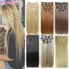 24 Inch Hair Extensions 60cm Natural Hairpieces Straight Synthetic Clip In Hair Extentions Wig