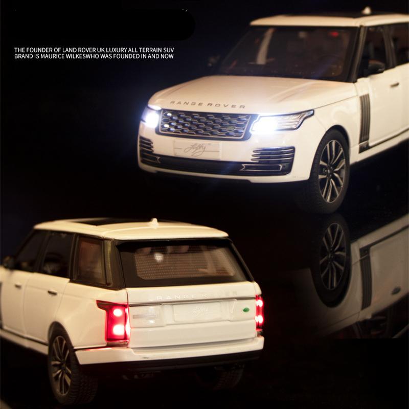 1/32 Range Rover Sports SUV Модель автомобиля из сплава Литые металлические внедорожники Моделирование моделей автомобилей Звук и свет Детские игрушки Подарки