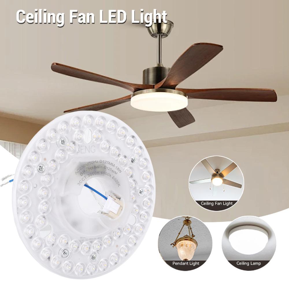 18W LED Light Replacement 3CCT Retrofit Light Kit Modern Ceiling Fan Light Kit Home Use