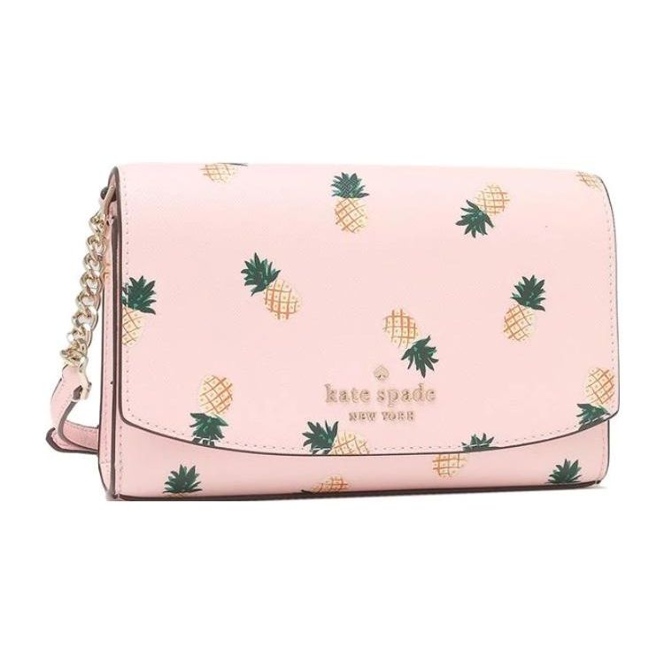 Kate Spade Stacy Brand Letter Logo PVC Shoulder Bag Women bags Pink Multicolor K7219-650