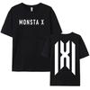 MONSTA XX Корейская группа Дизайн логотипа Футболка Круглый вырез Летняя с коротким рукавом Женские футболки Унисекс Уличная мода Хлопок Женские футболки