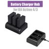 Battery Charger Hub for DJI OSMO Action 4 Camera Intelligent 3-Channel Charger Hub for DJI Action 4 3 Action Camera Accessories