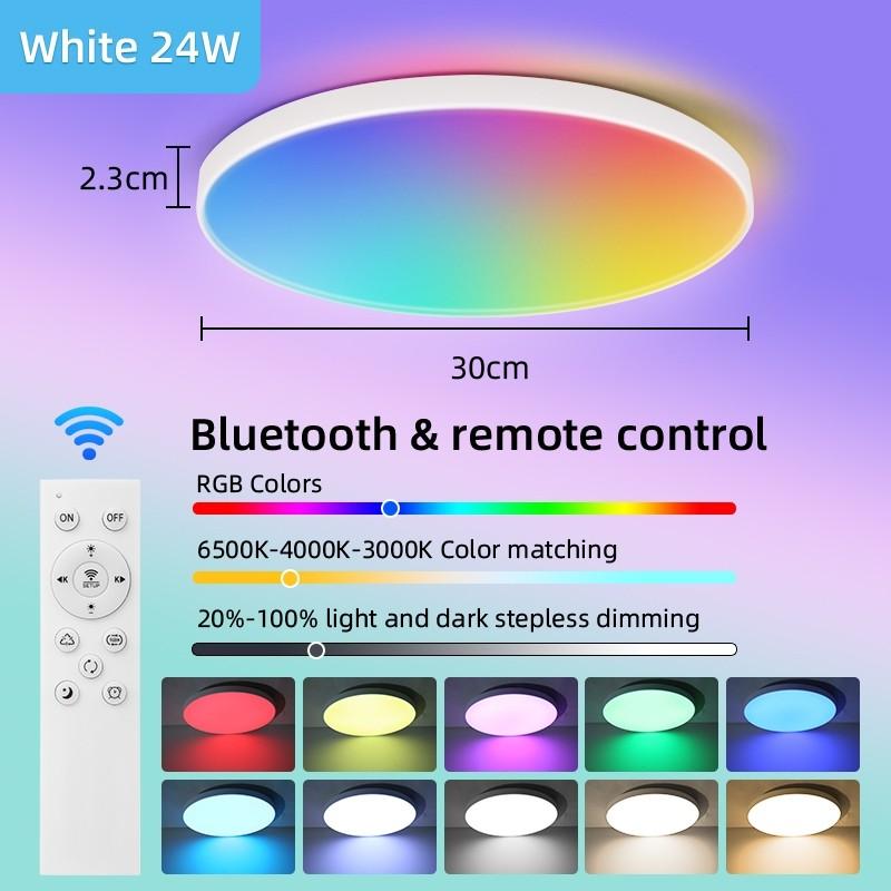 30 Вт 40 Вт 50 Вт Гостиная Кухня Спальня Современные Трехцветные Лампы Диммируемый Потолочный Светильник Пульт Дистанционного Управления Светодиодная Потолочная Лампа