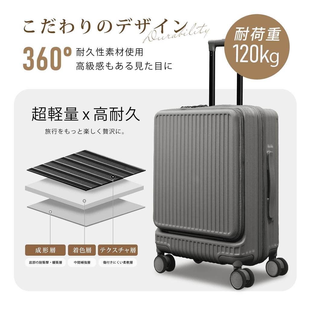 Front Carry Suitcase with USB Includes Drink Front Business CICIBELLA [sumalala] Suitcase, Open, Case, Carry-on, Lightweight, Quiet, Small,
