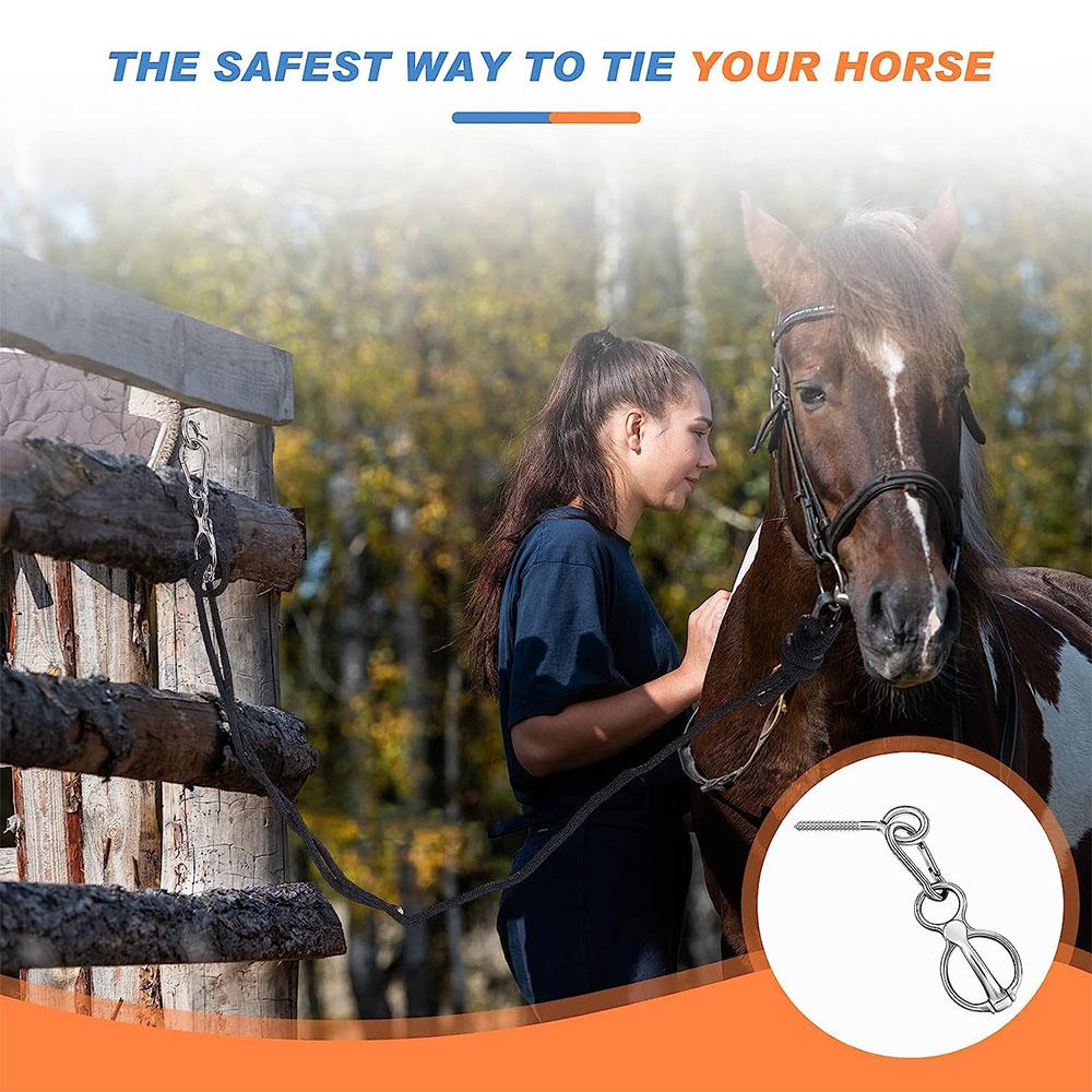 Кольцо для привязи лошади с рым-болтами и карабинами Седло для лошадей для предотвращения рывков