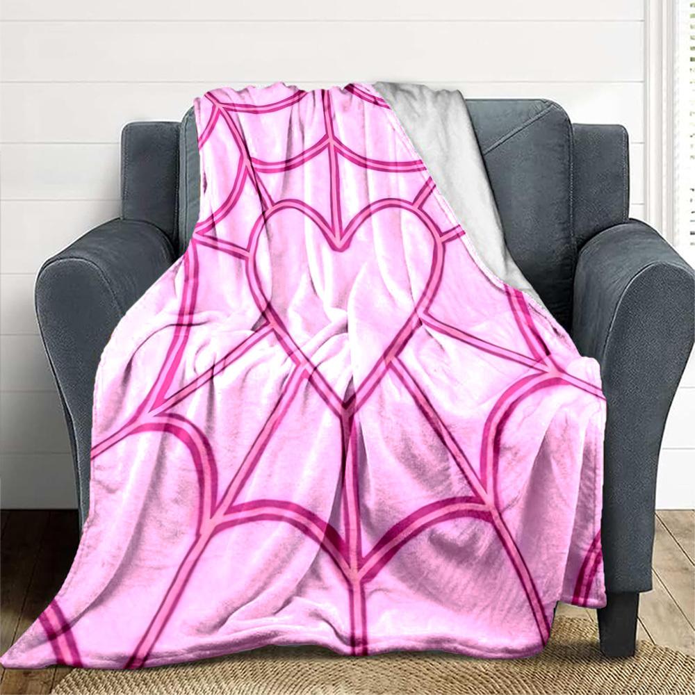 1pc Heart Web Blanket Warm, Cozy, And Soft, Suitable for Sofas, Beds, Cars, And Office Use.Perfect for Camping And Travel, Making It a Great Gift for