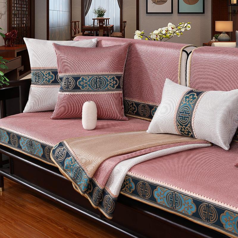 Летний нескользящий высококачественный комбинированный чехол для дивана из цельного дерева, чехол для сиденья из ледяного шелка, полотенце на спинку