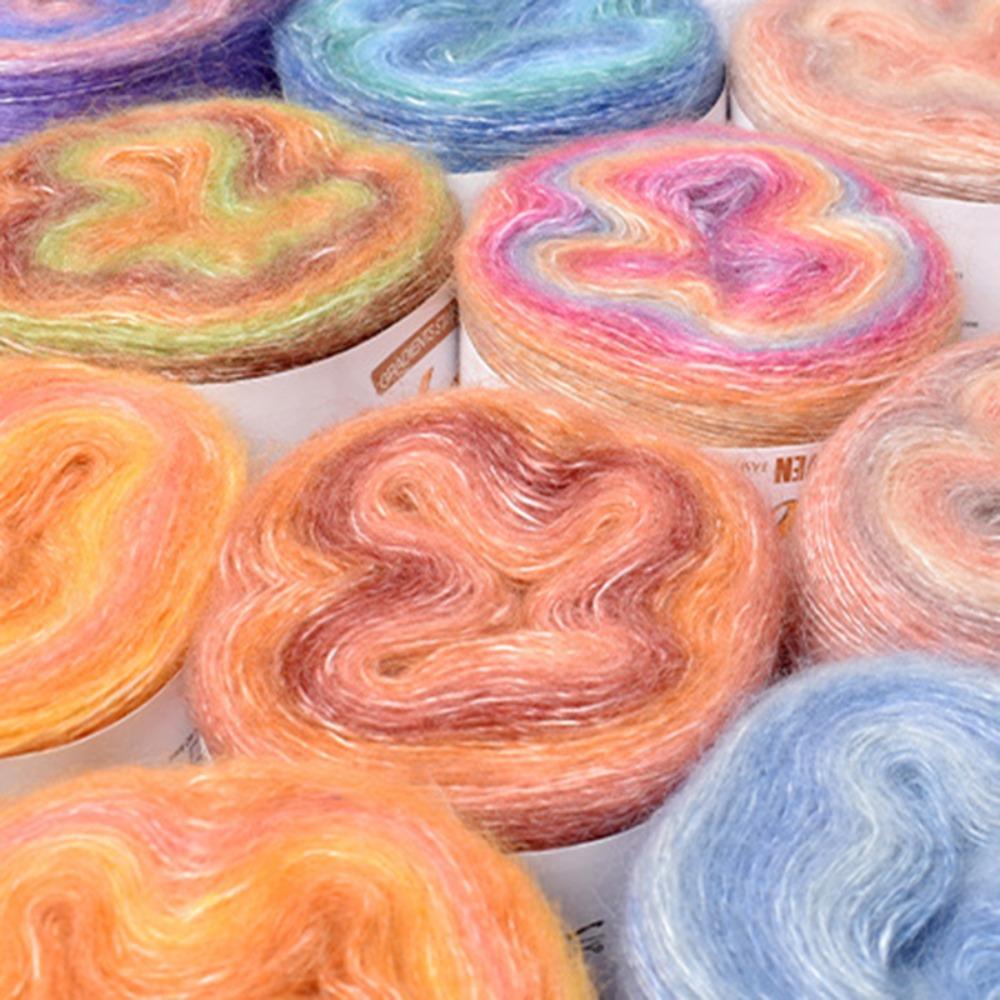 250 м пряжа для торта весна/лето градиентного цвета юбка кружево органическая хлопковая смесь пряжа своими руками