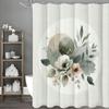 Акварельная цветочная занавеска для душа с круглыми листьями, декоративная занавеска для душа для ванной комнаты, водонепроницаемая занавеска для душа с крючками