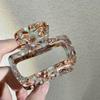 Acetate Square Hair Claw Elegant Hair Clip Retro Horsetail Clip  Girls