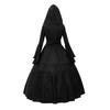 Women Gothic Hooded Witch Dress Vintage Medieval Victorian Dress Halloween Renaissance Cosplay Gown for Makeup Parties Role-Playing