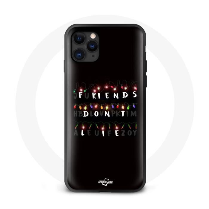 Coque pour Iphone 12 - MANIACASE - Stranger Things - Noir - Plastique - Résine