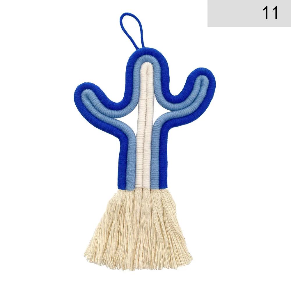 Home Decoration Creative CraftsCactus Hanging Handmade Macrame Weaving Plants Kids Room Decoration Nursery Party Wall Decor