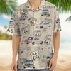 1116 summer new car pattern 1D digital printing Hawaiian men's lapel shirt