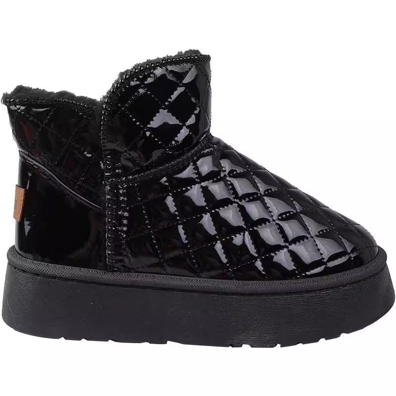 Популярные женские зимние ботинки 2025 новая осень и зима мех интегрированный короткое голенище толстая подошва увеличивающие рост теплые водонепроницаемые хлопковые ботинки